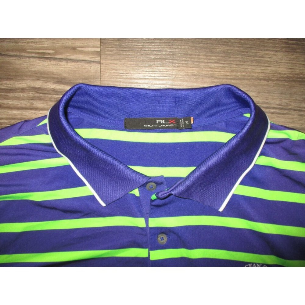 RLX Performance Striped Neon Polo Shirt XL